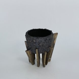 GENDO foot pot 4 (dark brown × antique gold)