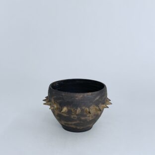 lined prickles pot 1 (brown × antique gold)