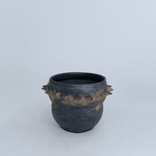 lined prickles pot 2 (brown×antique gold)