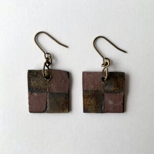square earrings 1 (antique gold / brown)